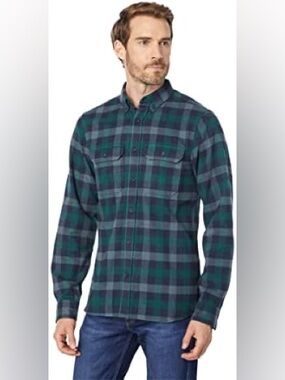 Fjallraven Skog Flannel Button Shirt Plaid Slim Fit Outdoors Mens Size Large